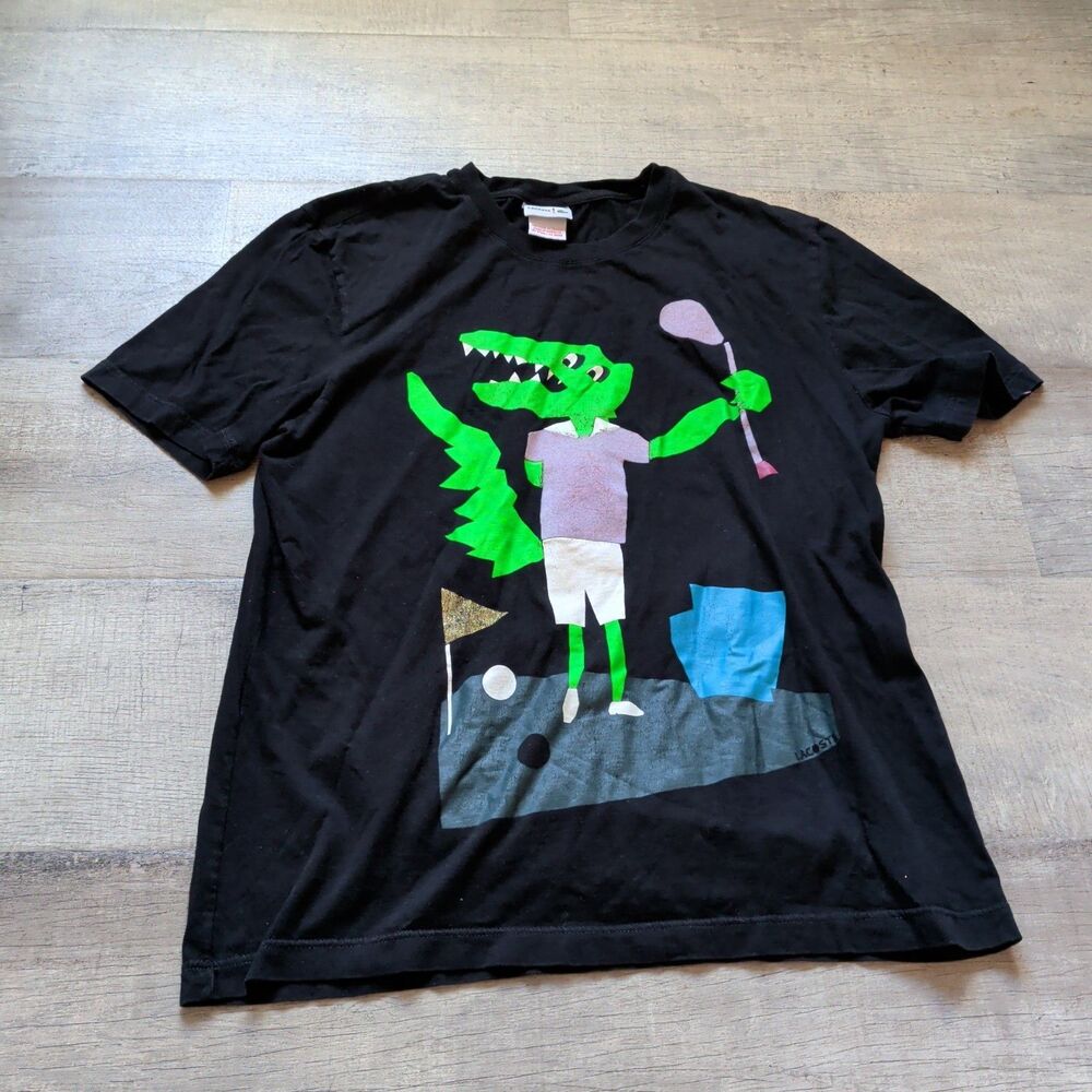 Lacoste Crocodile Print Golf  t-shirt Men’s Small Size 6 Crew Neck Casual